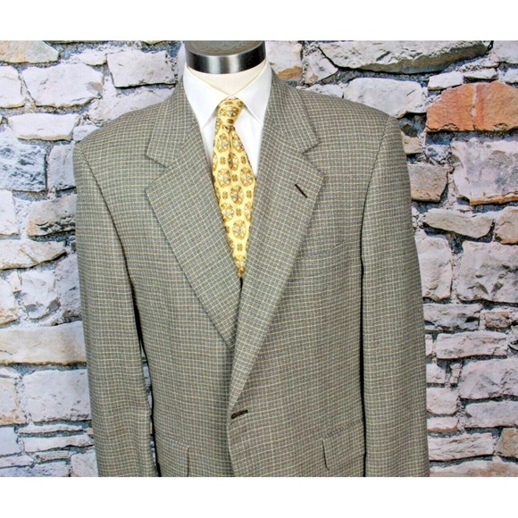 HICKEY FREEMAN Men's Luxurious Sport Coat Silk Wool Beige Tweed Two Button 44 US - Picture 7 of 11